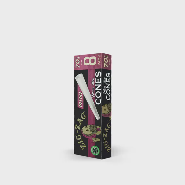Photograph of product: Zig Zag Ultra Thin Cones 70mm Minis | 8 pack