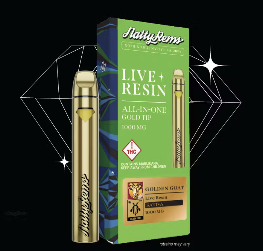 Photograph of product: Disposable Resin Cartridge - 1000mg (Natty Rems) - Banana Kush