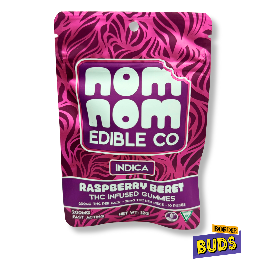 Photograph of product: Raspberry Beret | Nom Nom | 200mg | Gummies