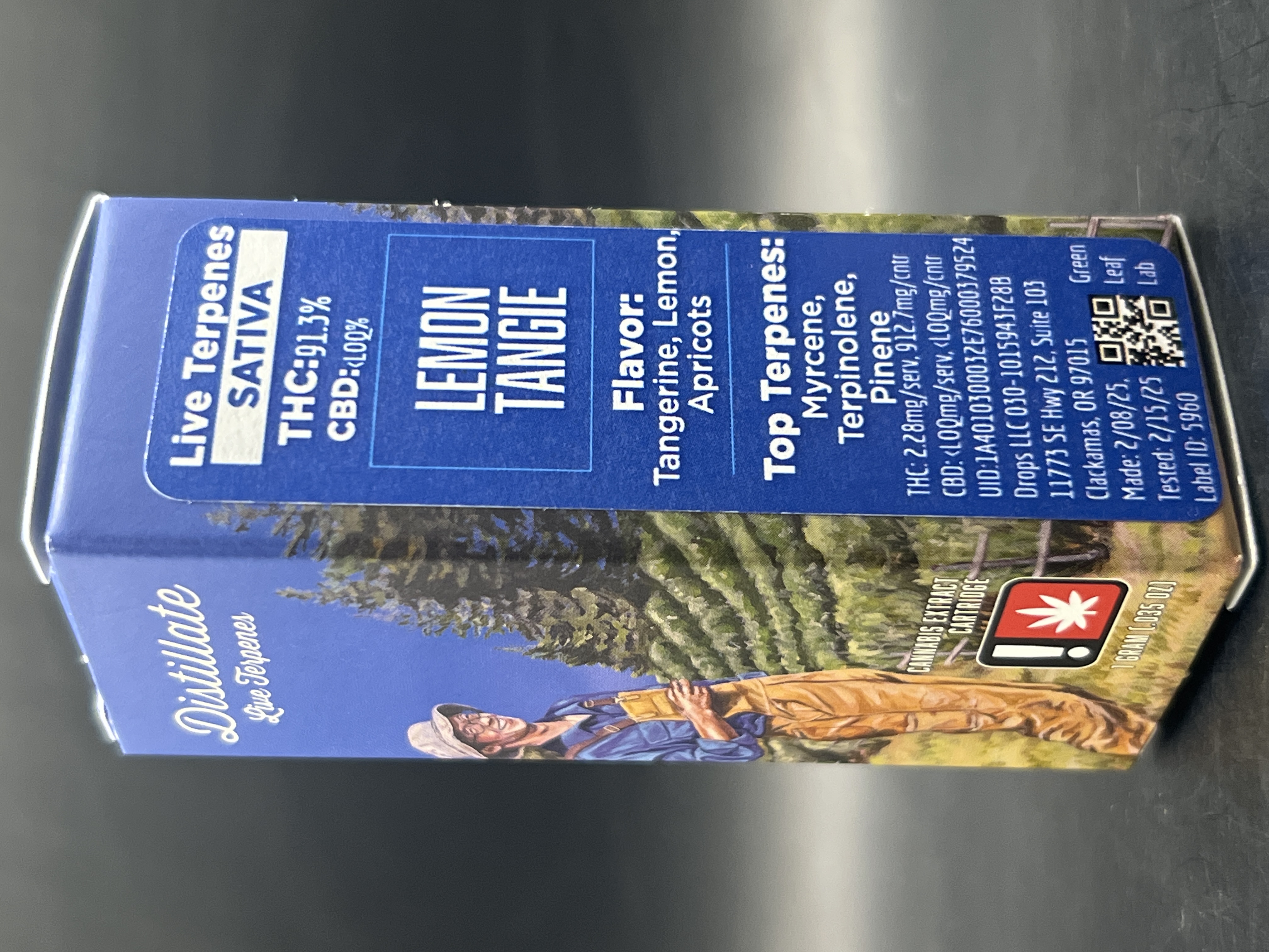 Photograph of product: Smoky Flower Lemon Tangie Live Distillate Cartridge
