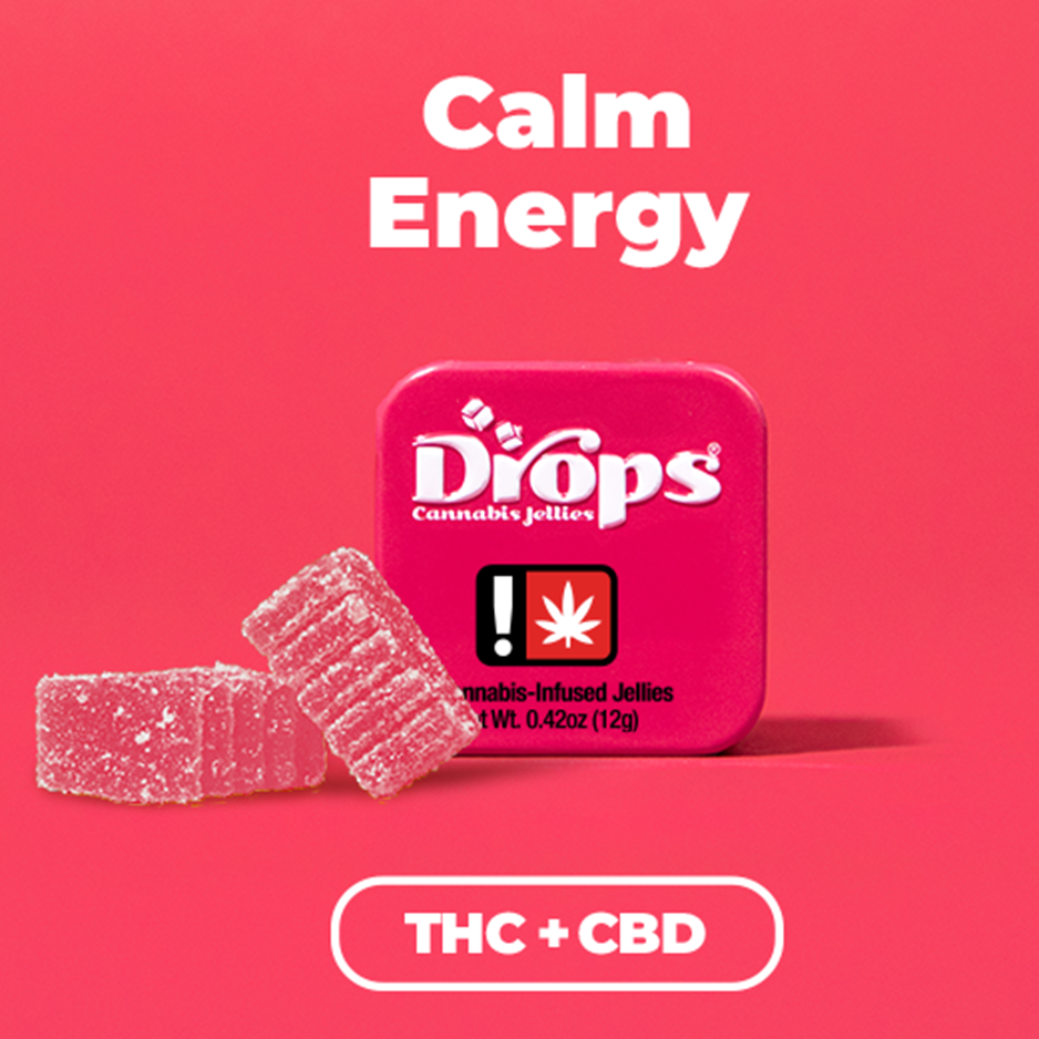 Photograph of product: Drops > 2pc Jellies > 2:1 TH-oui:CBD > Calm Energy > Raspberry