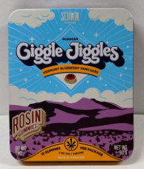 Photograph of product: Sedwin Oui'd | Giggle Jiggles | Vermont Blueberry Pancakes | au chocolat Rosin | Gummies | 60MG (5MG ea)