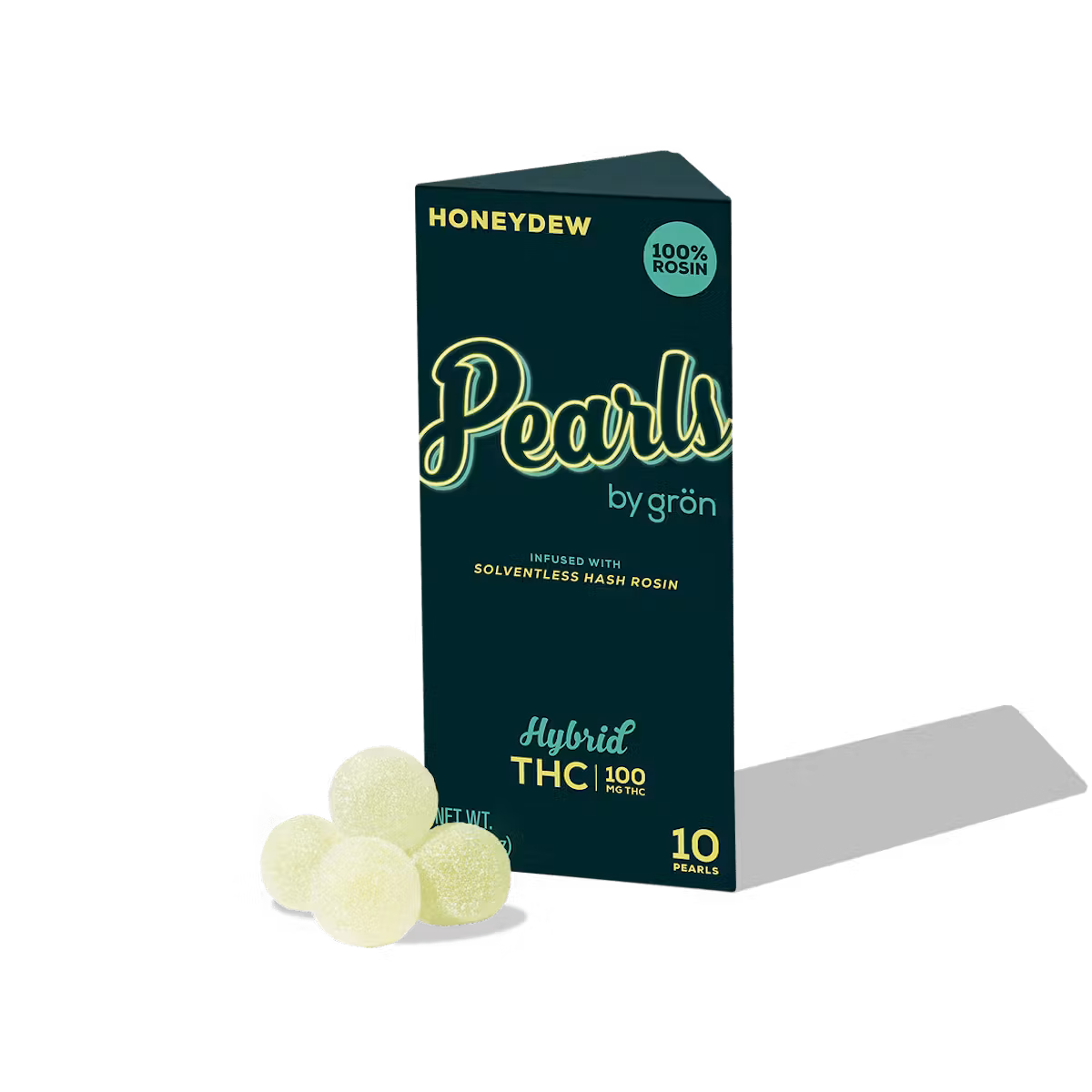 Photograph of product: Pearls | Electric Honeydew | 10mg Rosin Gummies 10pk (Hybrid)