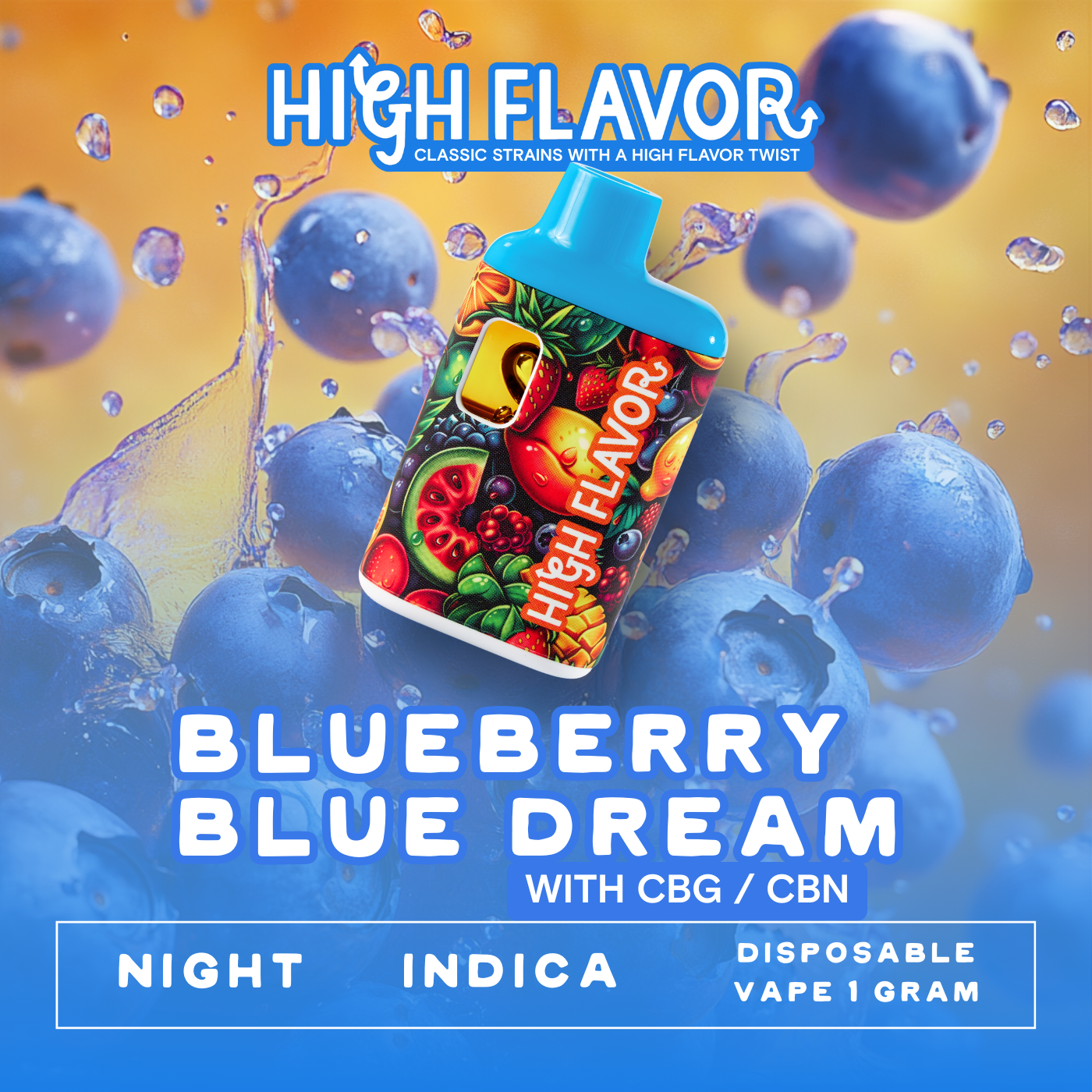 Photograph of product: 1g Blueberry Blue Dream Disposable Vape | TAX INCLUDED