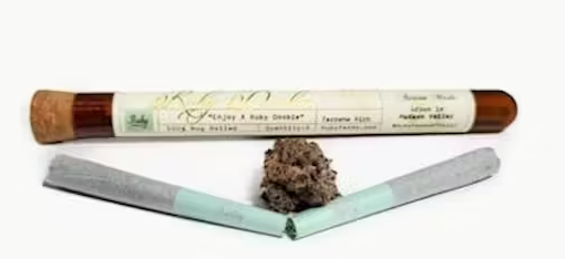 Photograph of product: RUBY DOOBIES | PRE-ROLLS | SUPER SILVER HAZE | 2PK
