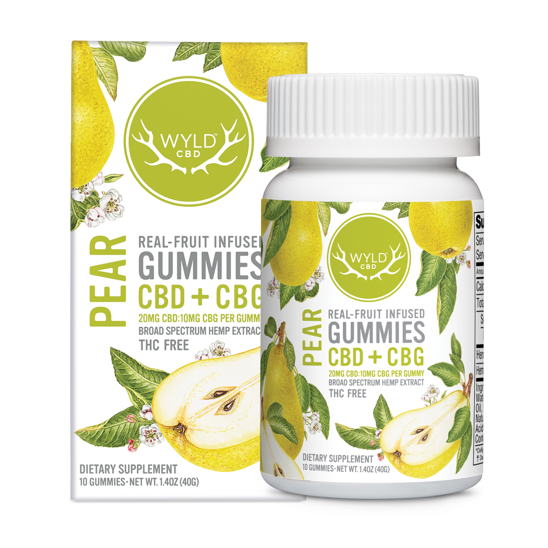 Photograph of product: CBD Gummies - 2:1 CBG Pear 20pk