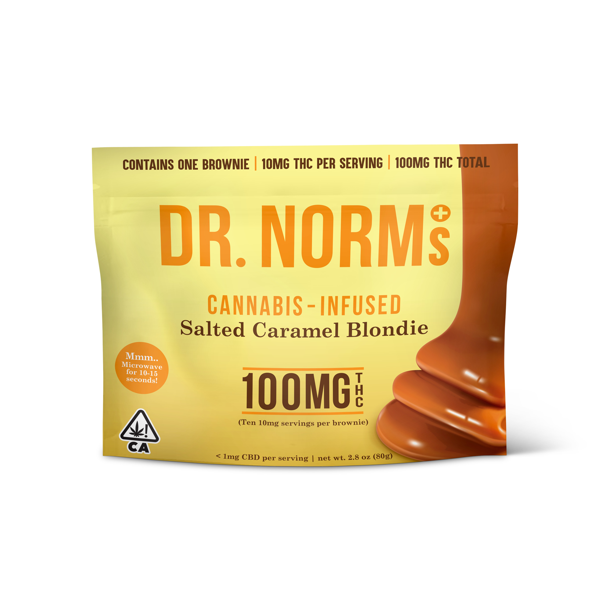 Photograph of product: Dr. Norms | Salted Caramel Blondie Brownie 100mg