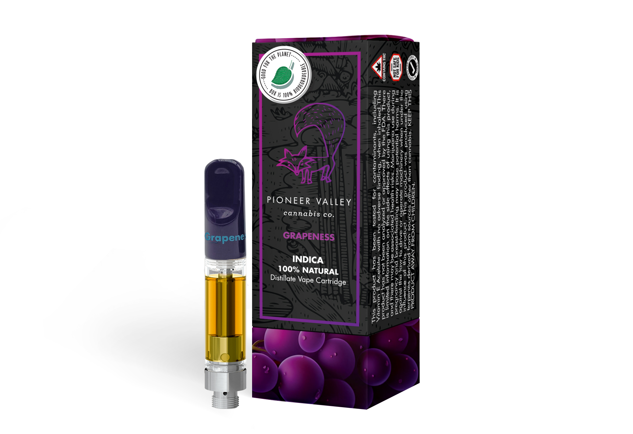 Photograph of product: Grapeness | 1g Vape | Pioneer Valley