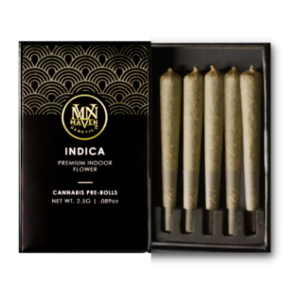 Photograph of product: Maven Genetics - 2.5g - 5ct Pre Rolls - Prizm
