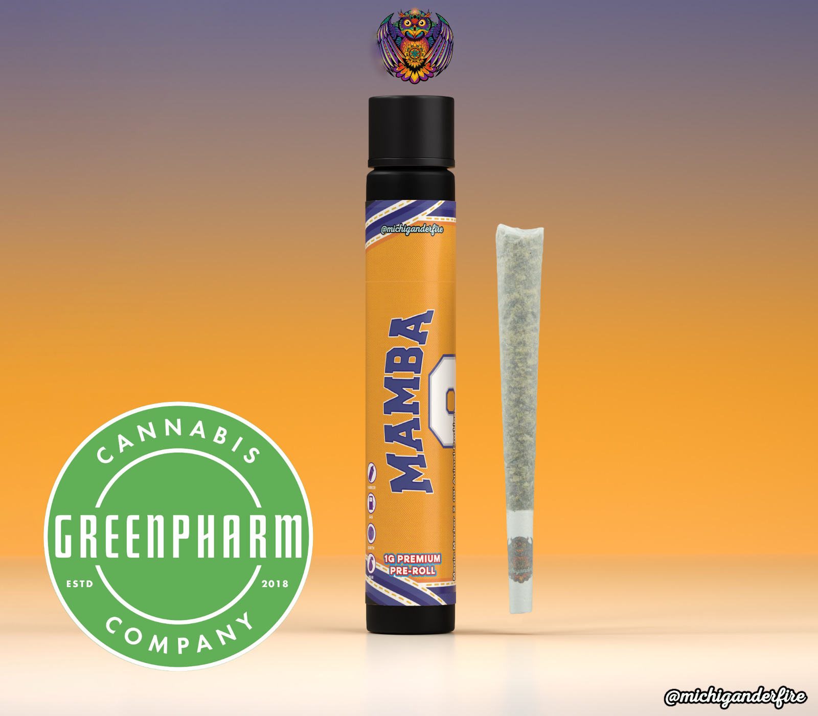 Photograph of product: Pre-Roll | Michigander Fire | Mamba #8