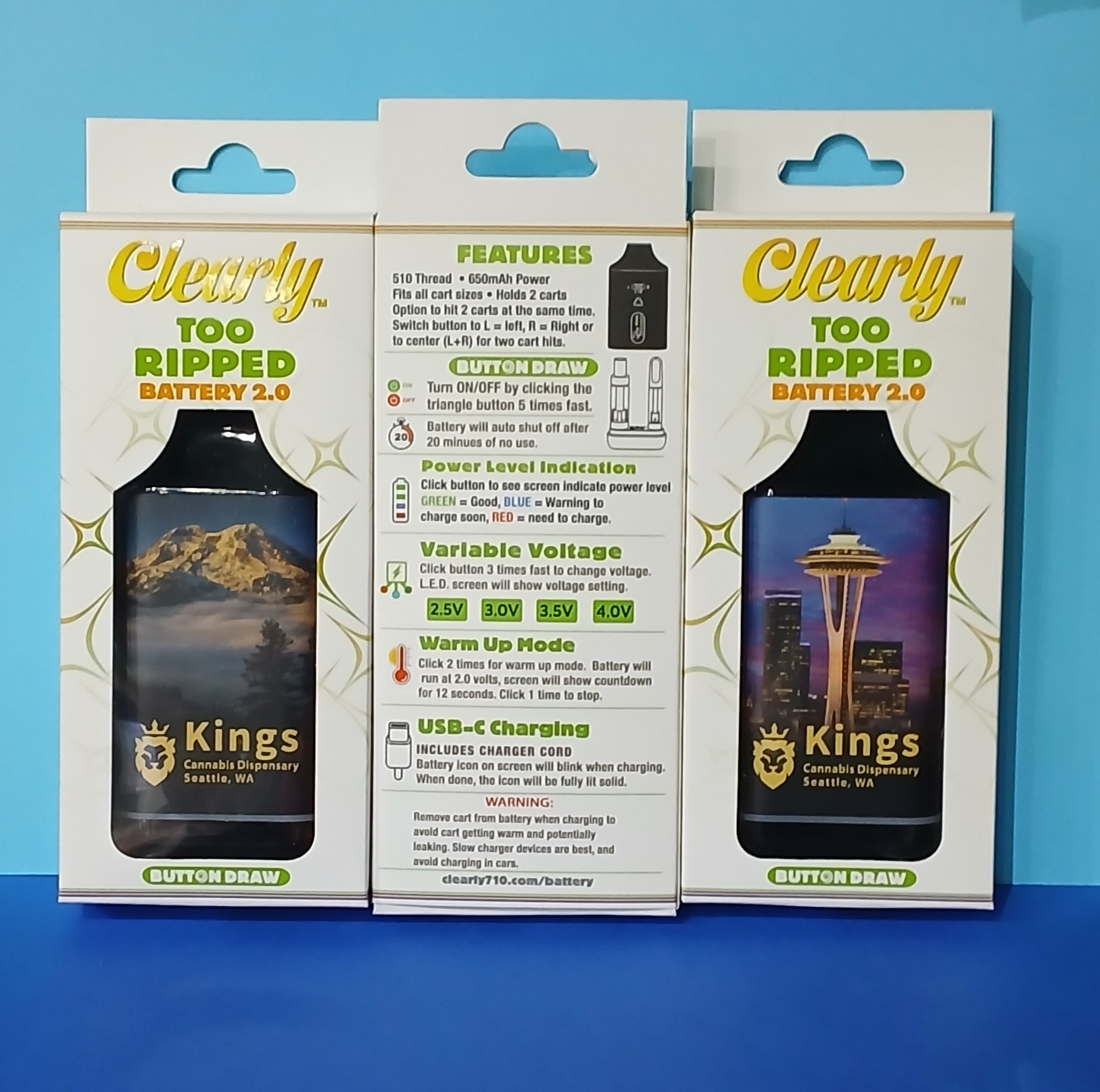 Photograph of Product: Kings Logo | Two Ripped Dual Cartridge Battery