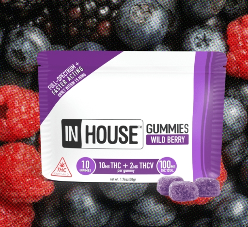 Photograph of product: Gummies | InHouse | Wild Berry [ 10:2 TH-oui/TCHV 10pk 100mg]