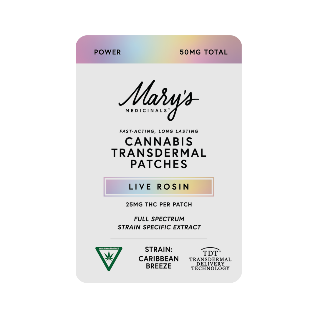 Photograph of product: Mary's Medicinals | Caribbean Breeze Transdermal Live Rosin Power Patches | 2x25mg | 50mg