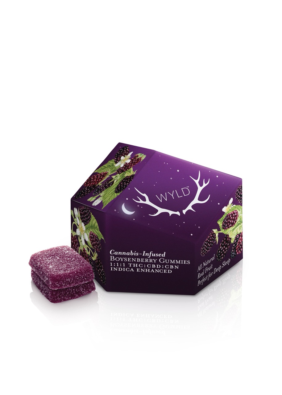 Photograph of product: Boysenberry - 100mg WYLD 1:1:1 TH-oui:CBD:CBN Oui'd Gummies