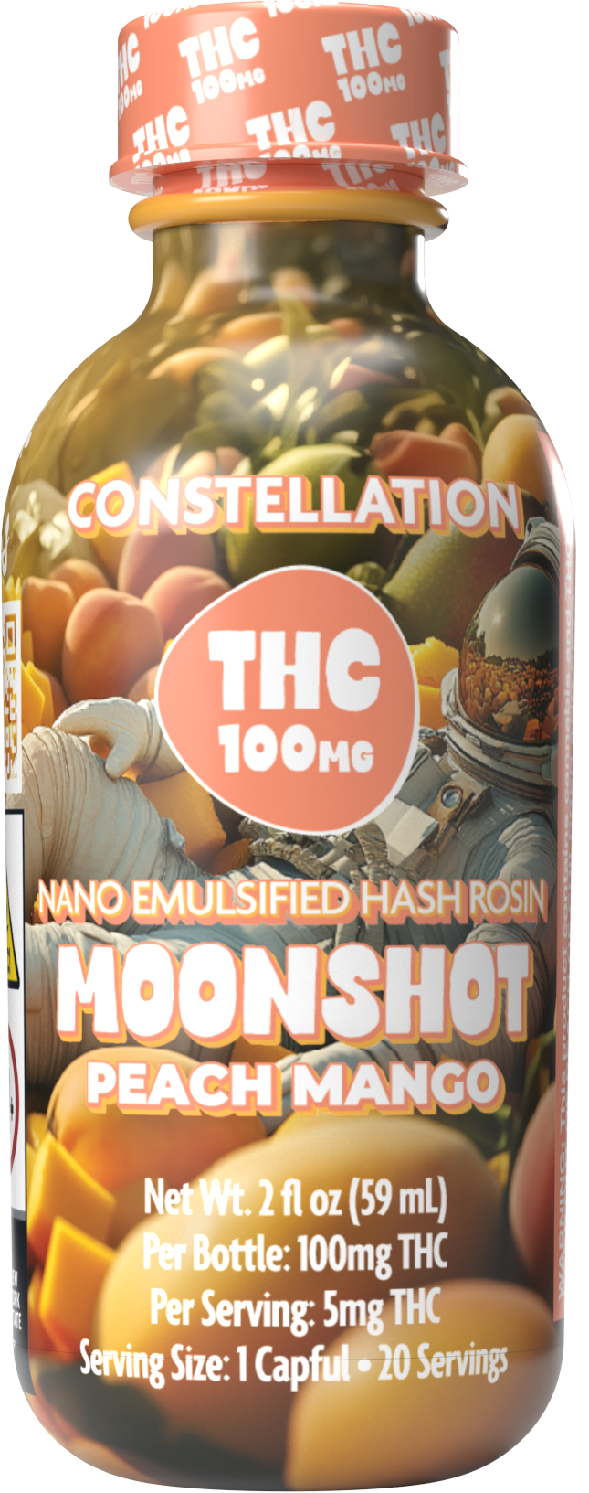 Photograph of product: Moonshot - Peach Mango Nano au chocolat Rosin Shot - 100mg