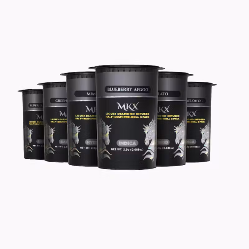 Photograph of product: MKX - 5pk .5g Liquid Diamond Infused Prerolls - (2.5g) - Oui'd - **SUPER LEMON HAZE** (2/$20)