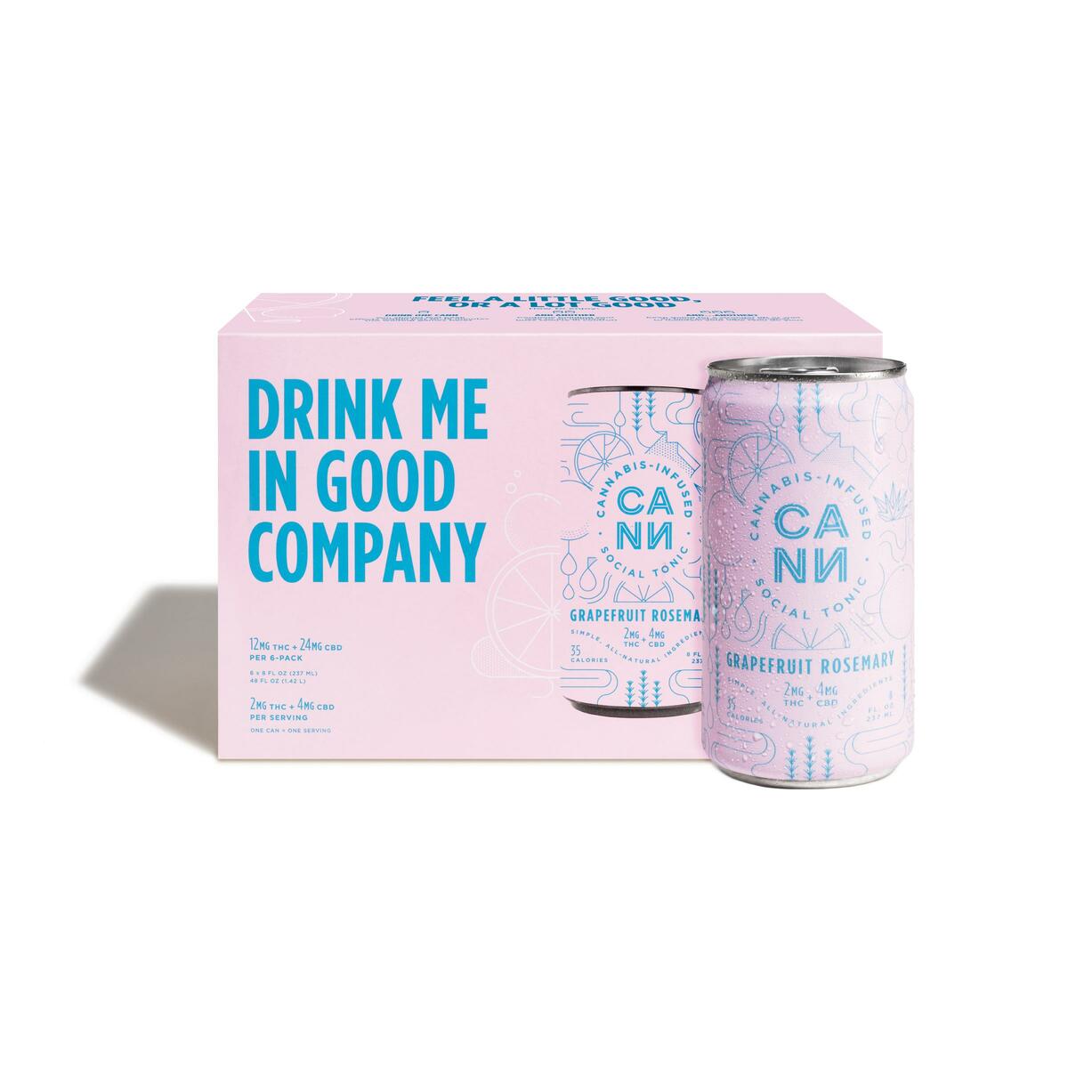 Photograph of Product: Grapefruit Rosemary Tonic - 8oz 6pk | CANN