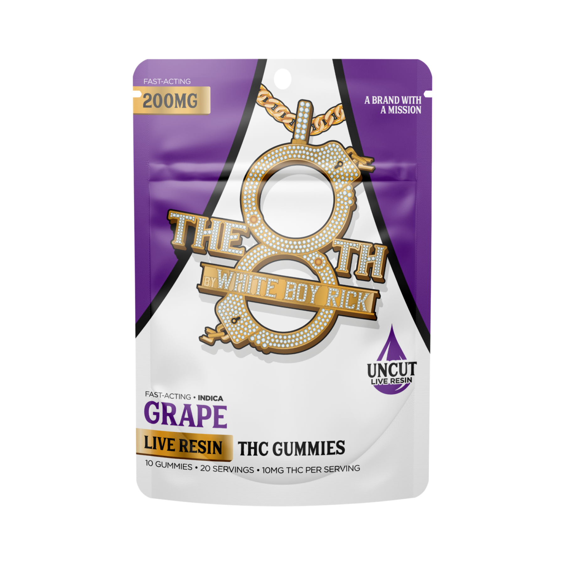 Photograph of product: The 8th | Grape | 200mg Live Resin Gummies