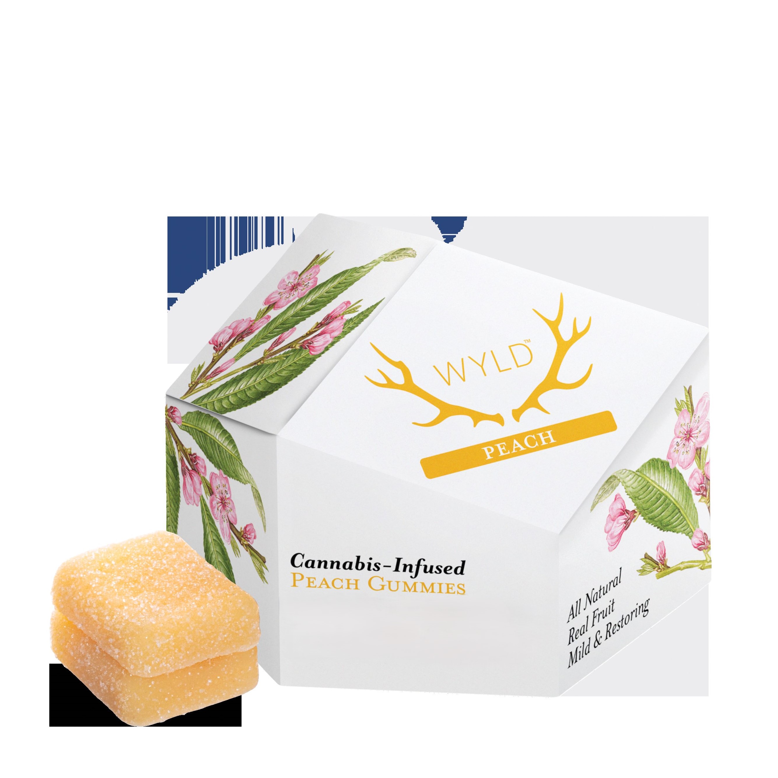 Photograph of product: Wyld: CBD + CBC Peach Gummies