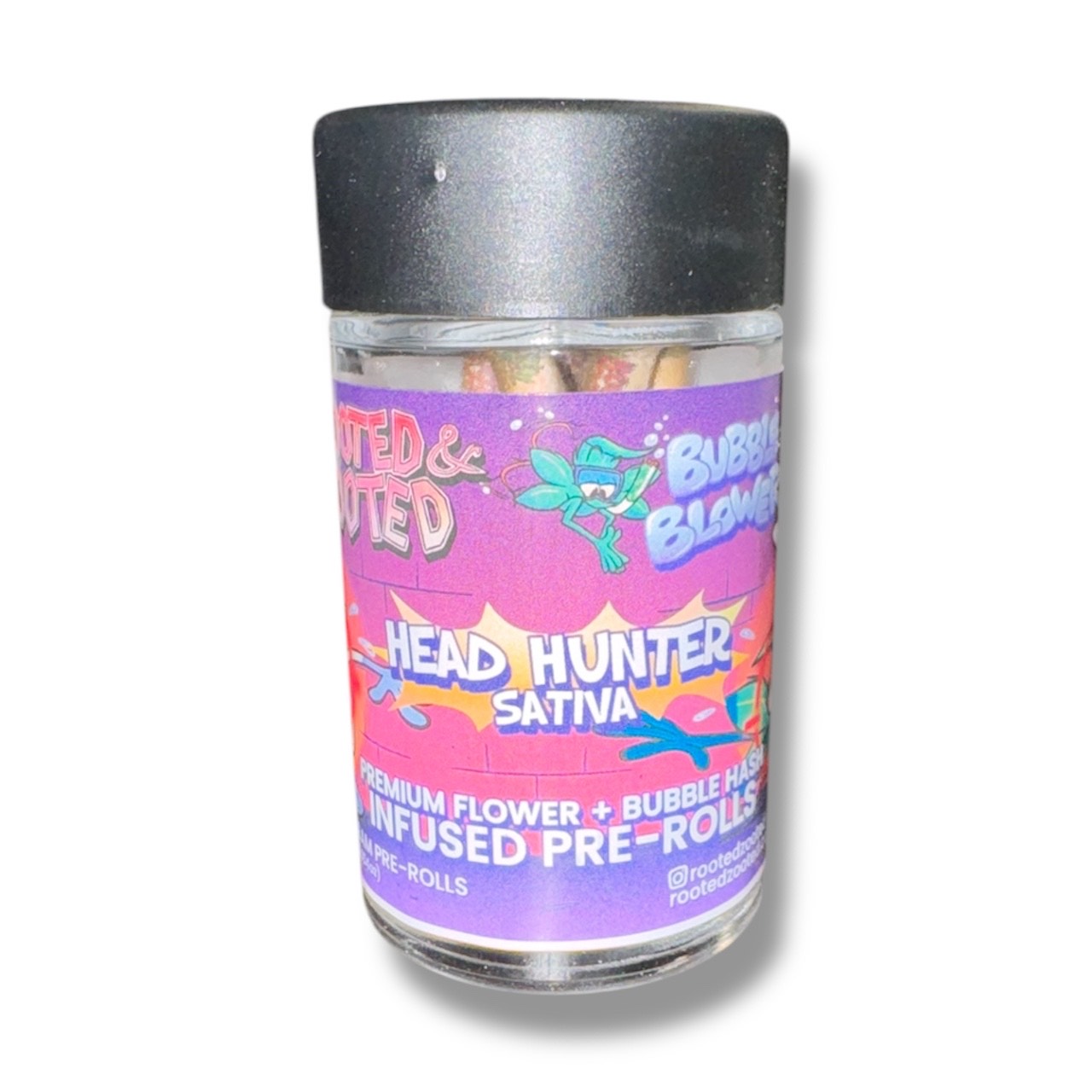Photograph of product: RZ - Head Hunter - Bubble au chocolat Pre-Roll - 5 Pack
