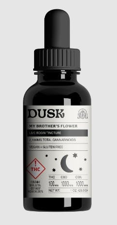 Photograph of product: My Brother's Flower "Dusk" Rosin Tincture 100mg TH-oui : 1000mg CBD : 1000mg CBN