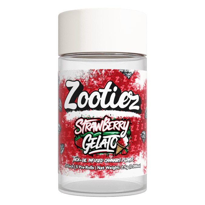Photograph of product: Zootiez 2.5g Infused Pre Roll Pack | Strawberry Gelato