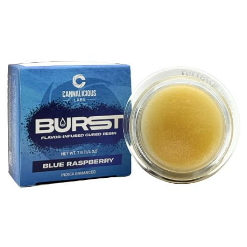 Photograph of product: Cannalicious Blue Raspberry Oui'd Flavor Infused Cured Resin Baller Jar