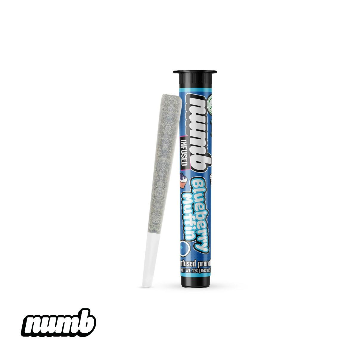 Photograph of product: AU Numb: Blueberry Muffin 1.25G Infused Prerolls