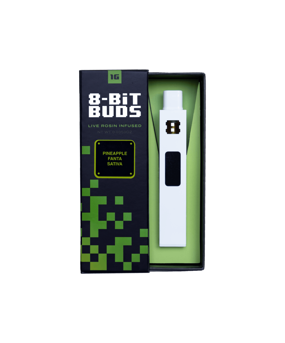 Photograph of product: 8 Bit Buds Rosin Infused AIO 1g - Pineapple Fanta (S)