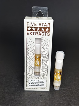 Photograph of product: Rainbow Runtz 510 Thread Nug Run Sugar Sauce Cartridge | Five Star Extracts | .5g