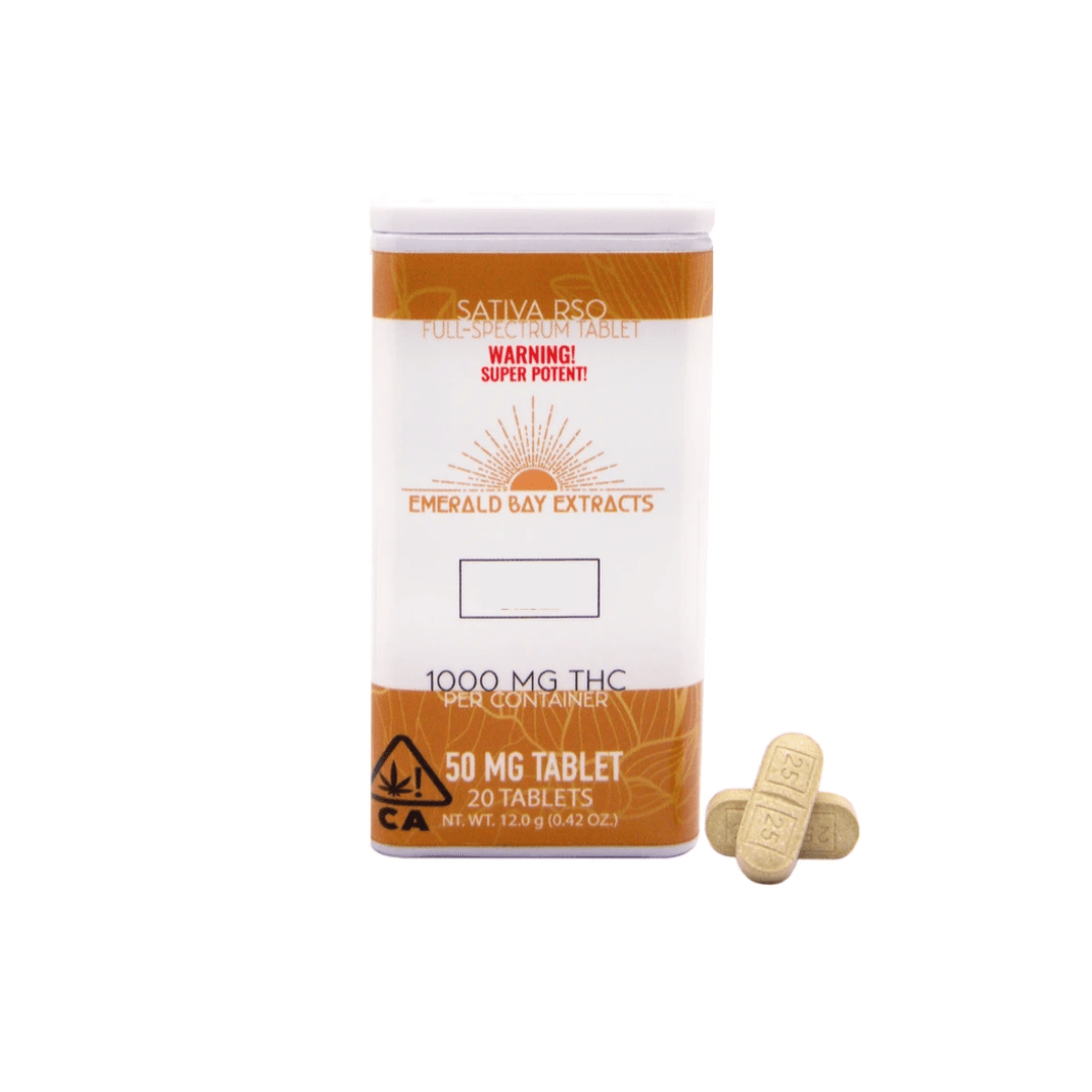 Photograph of product: Emerald Bay Extracts Chemistry Oui'd RSO Tablets 50mg Per Tablet 1000mg Per Package