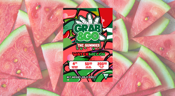 Photograph of product: Grab & Go 200mg Gummies Watermelon