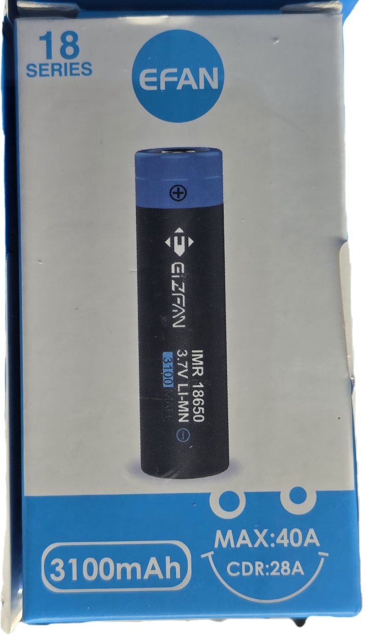Photograph of product: Elite | EFAN 18650 | Single | Battery