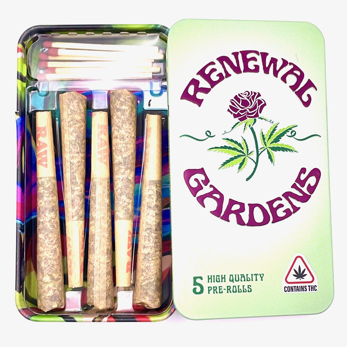 Photograph of product: Renewal Gardens - Chem Kesey - 0.5g Pre-roll 5pk - 2.5g