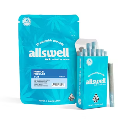 Photograph of product: Purple Pebbles (Is) PREROLLS 10pk - Allswell