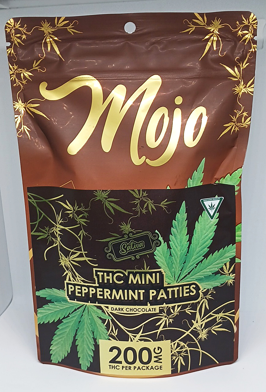 Photograph of product: Mini Peppermint Patties | 200mg Chocolate Bites | Mojo