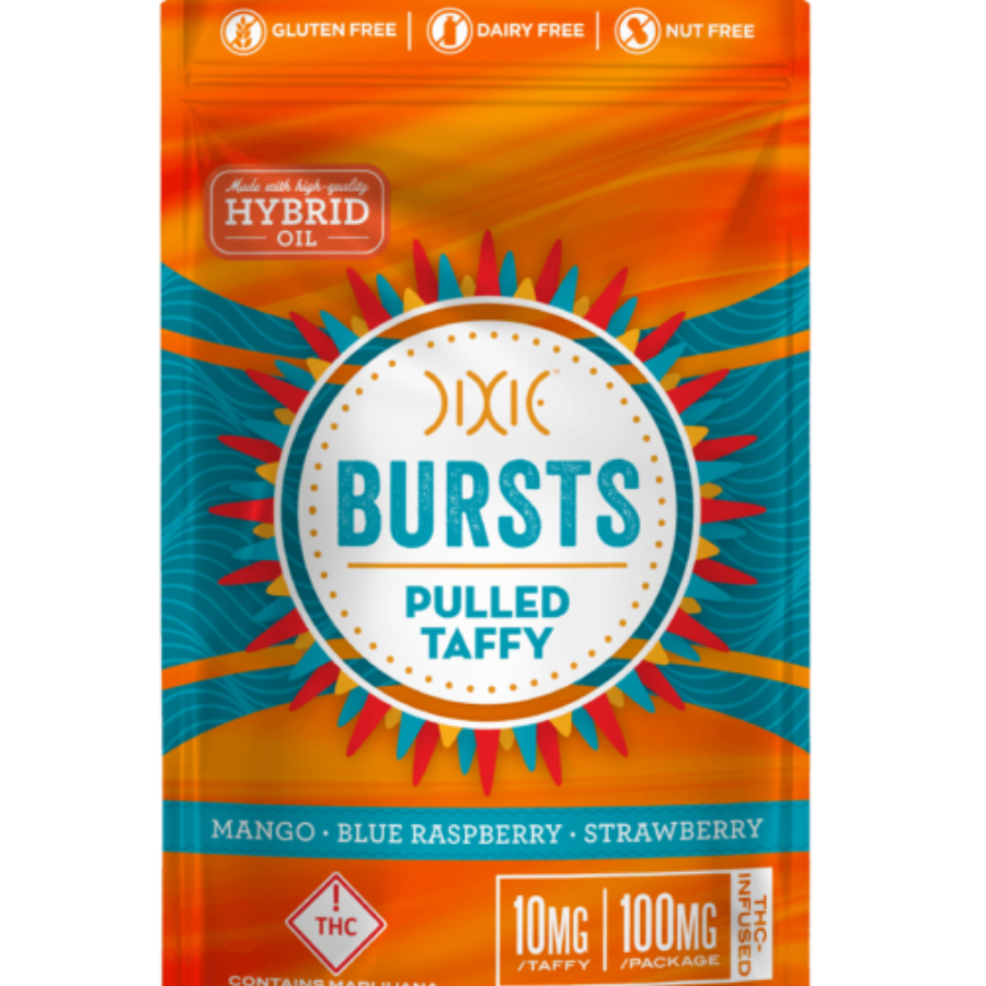 Photograph of product: 100mg Bursts | Dixie - | Hybrid Taffy