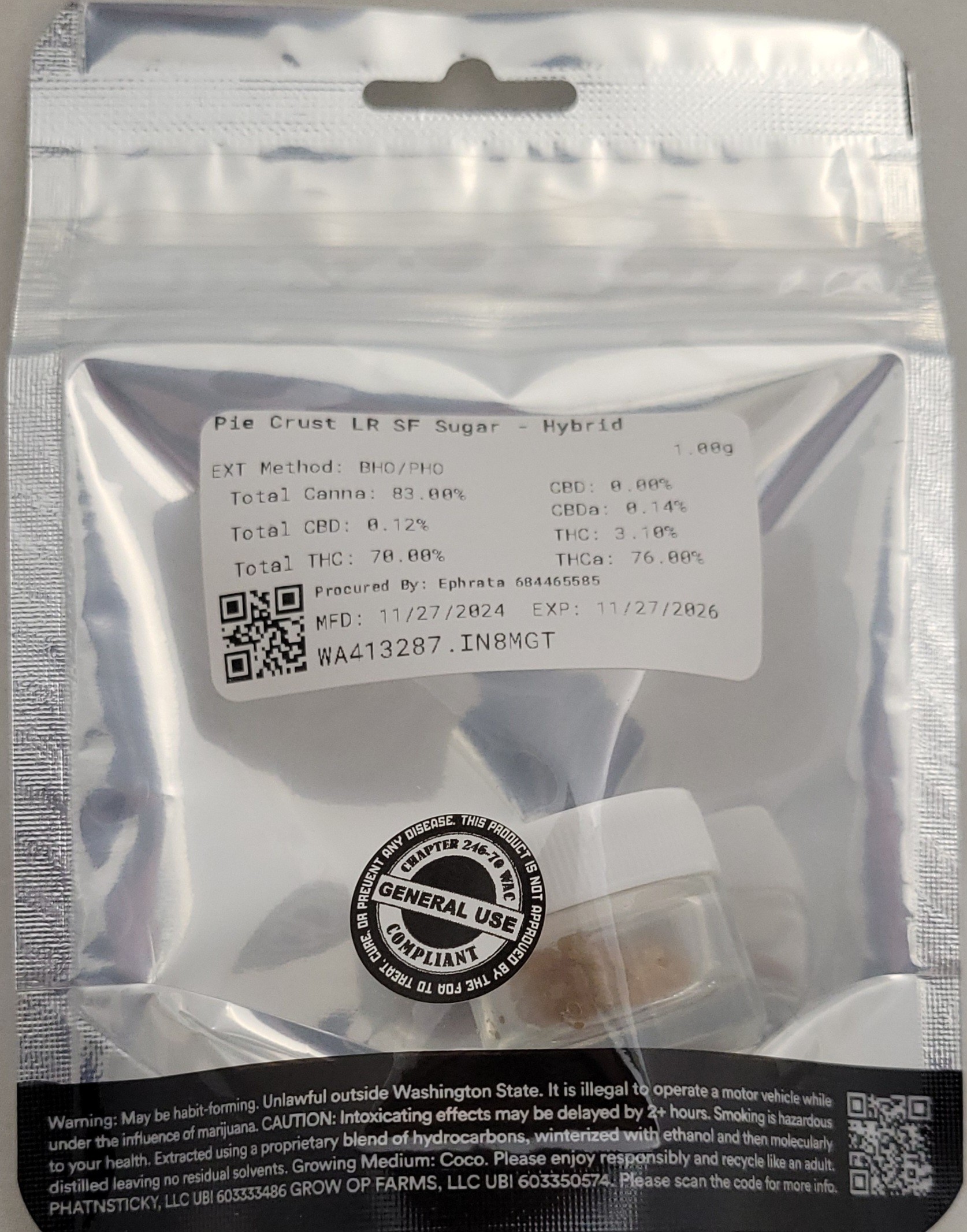Photograph of product: Pie Crust | 1g