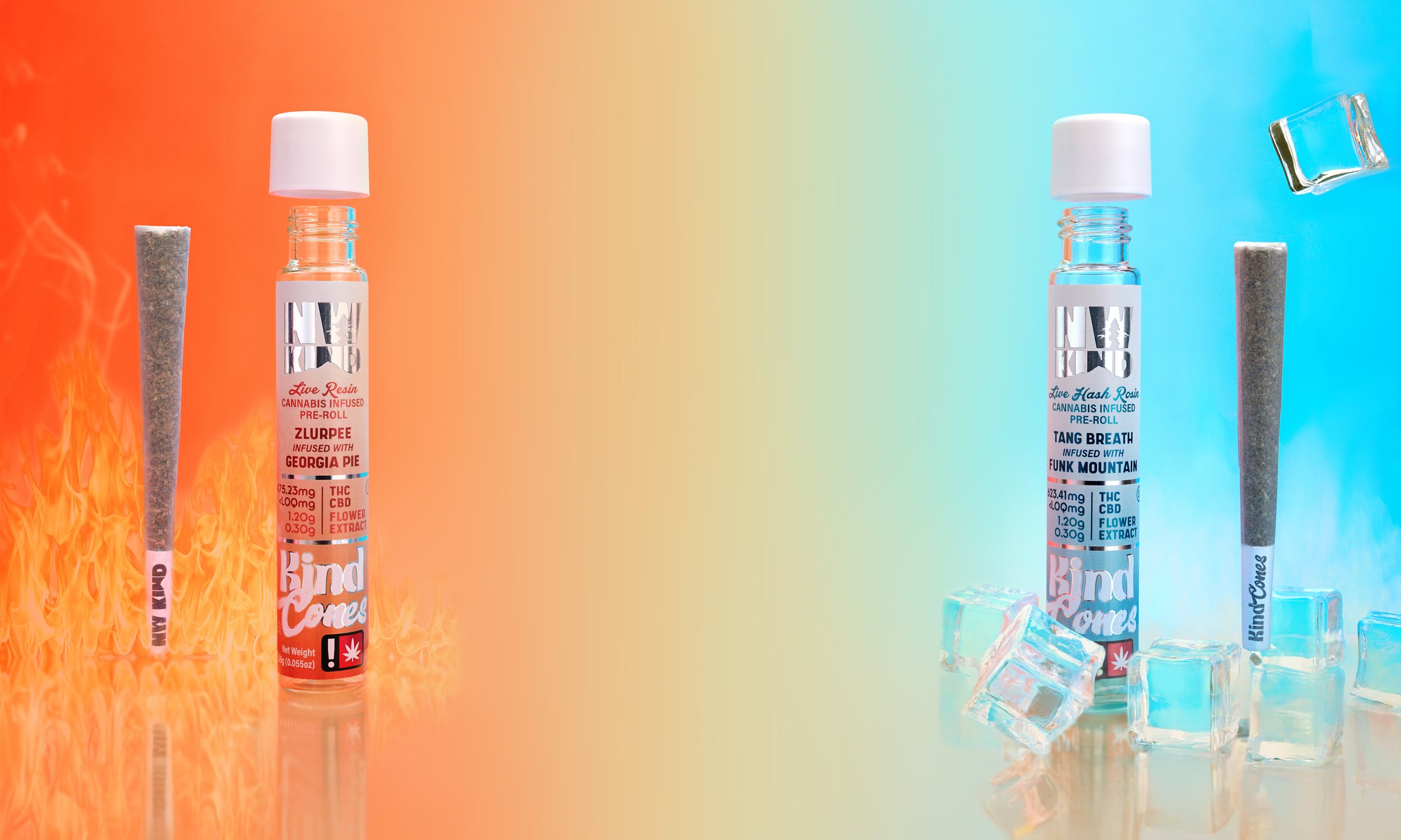 Photograph of product: Infused Pre-Roll | Live Rosin | Divine Banana + Grapes & Cream | 1.5g