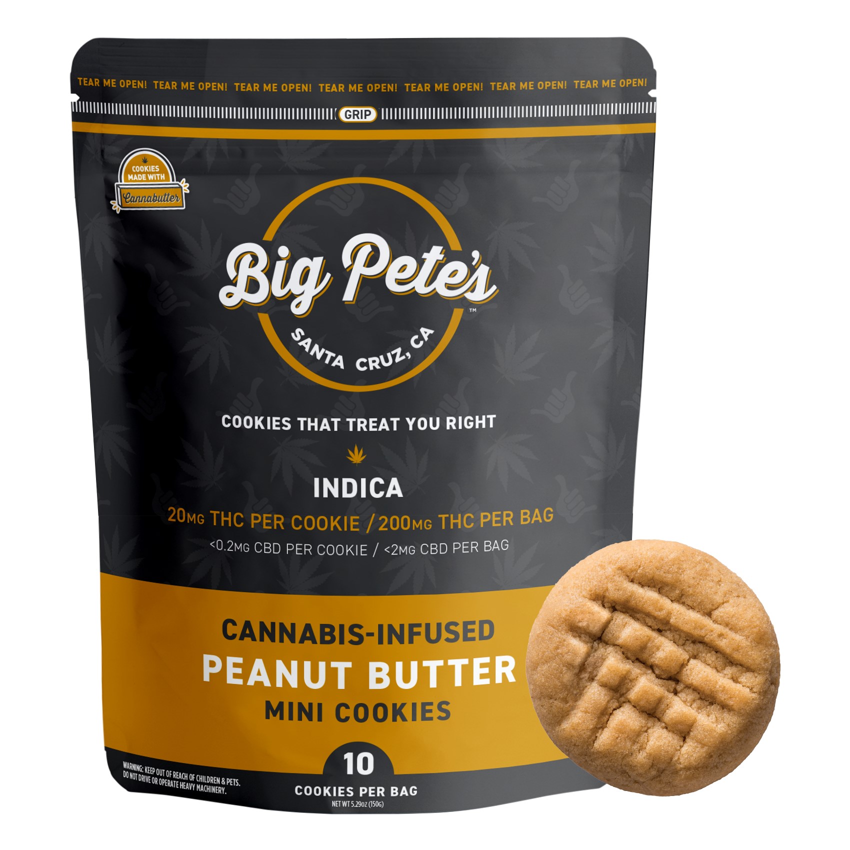 Photograph of product: Big Pete's Peanut Butter Oui'd Cookies | 200mg