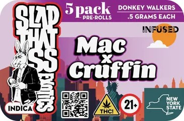 Photograph of product: Slap That Ass Exotics | Mac X Cruffin |  Infused .5G 5PK Pre Rolls