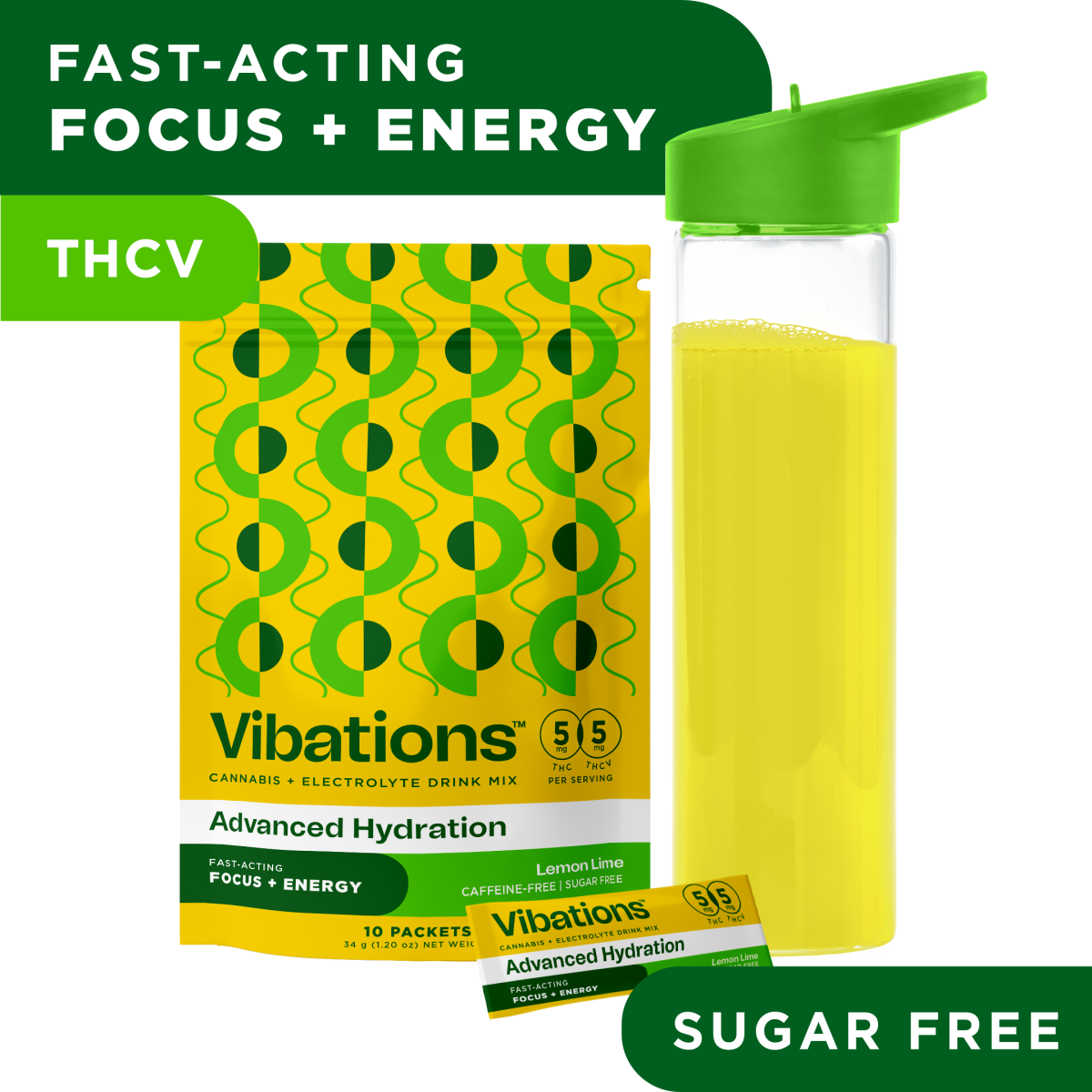 Photograph of product: Drink Mix | Lemon Lime | 10pk | 50mg