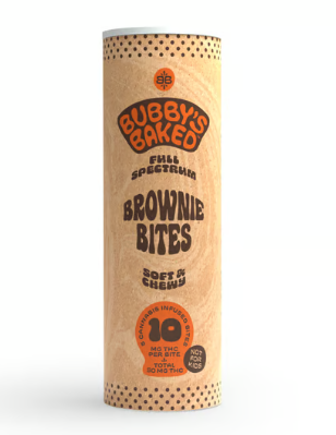 Photograph of product: BUBBY'S BAKED GOODS BROWNIE 5PK BITES 50MG