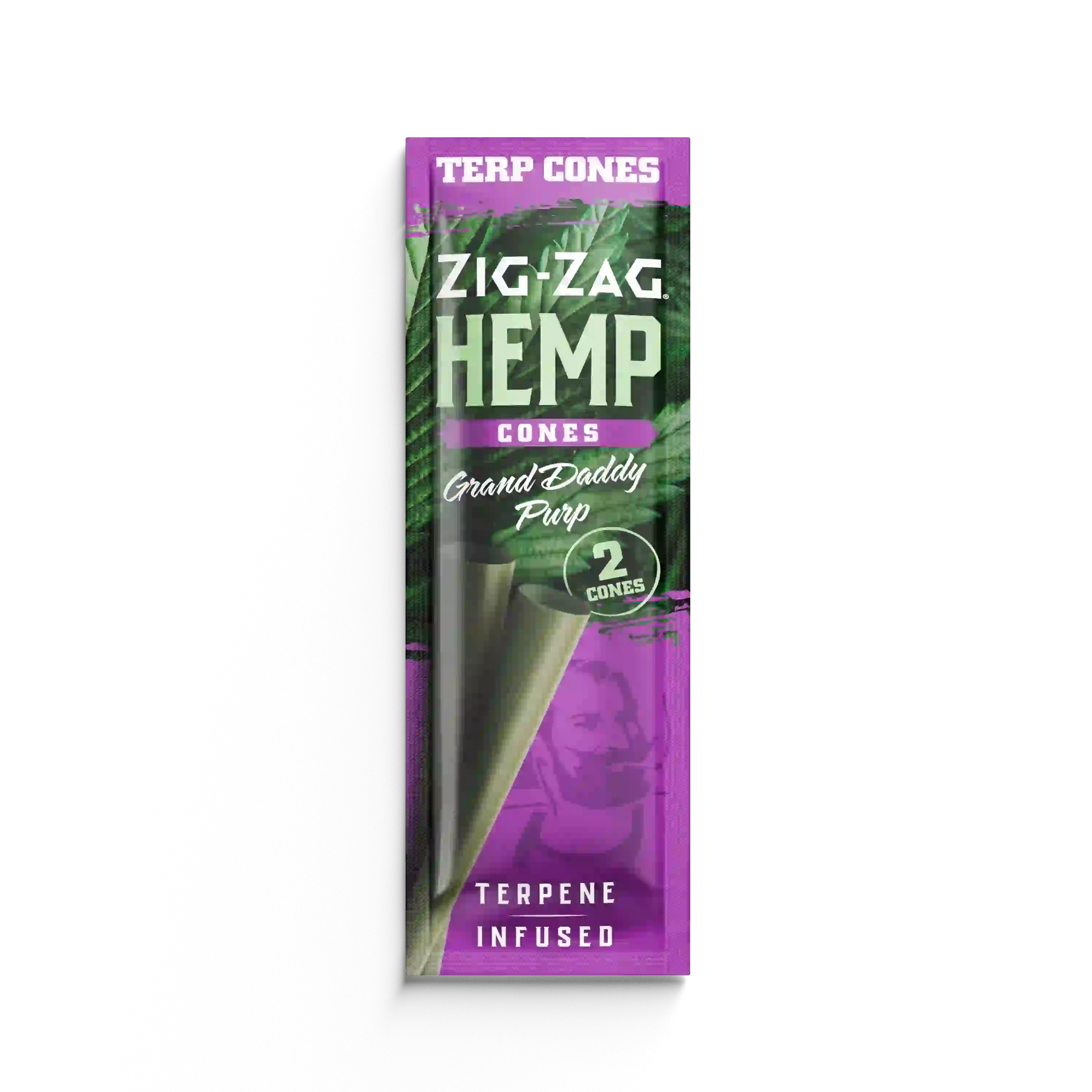 Photograph of product: ZIG ZAG | HEMP CONES | GRANDADDY PURPLE | 2 PACK