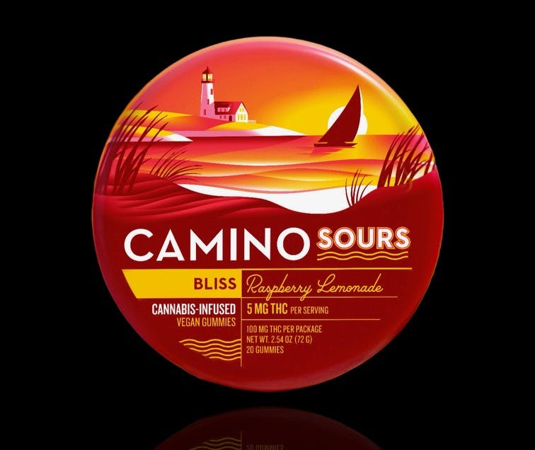 Photograph of product: Camino Sours Raspberry Lemonade 100mg {20pk}