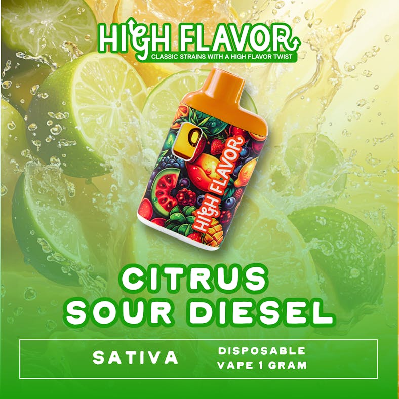Photograph of product: Citrus Sour Diesel Disposable Vape 1g (TAX INCLUDED)