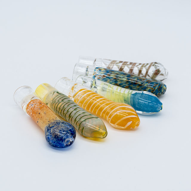 Photograph of product: LUVBUDS 3" GLASS CHILLUM | ASSORTED COLORS