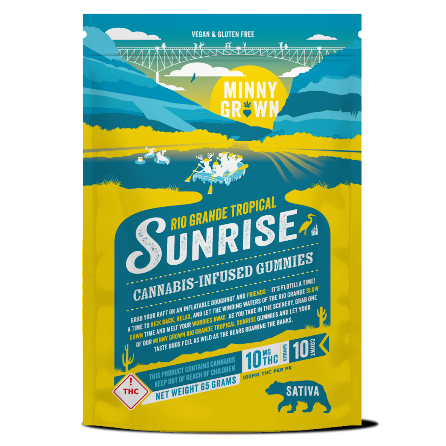 Photograph of product: Rio Grande Tropical Sunrise 10ct Gummies (TH-oui) by Minny Grown