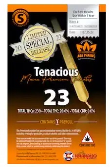 Photograph of product: Tenacious Pre roll - AU AAA Pharms