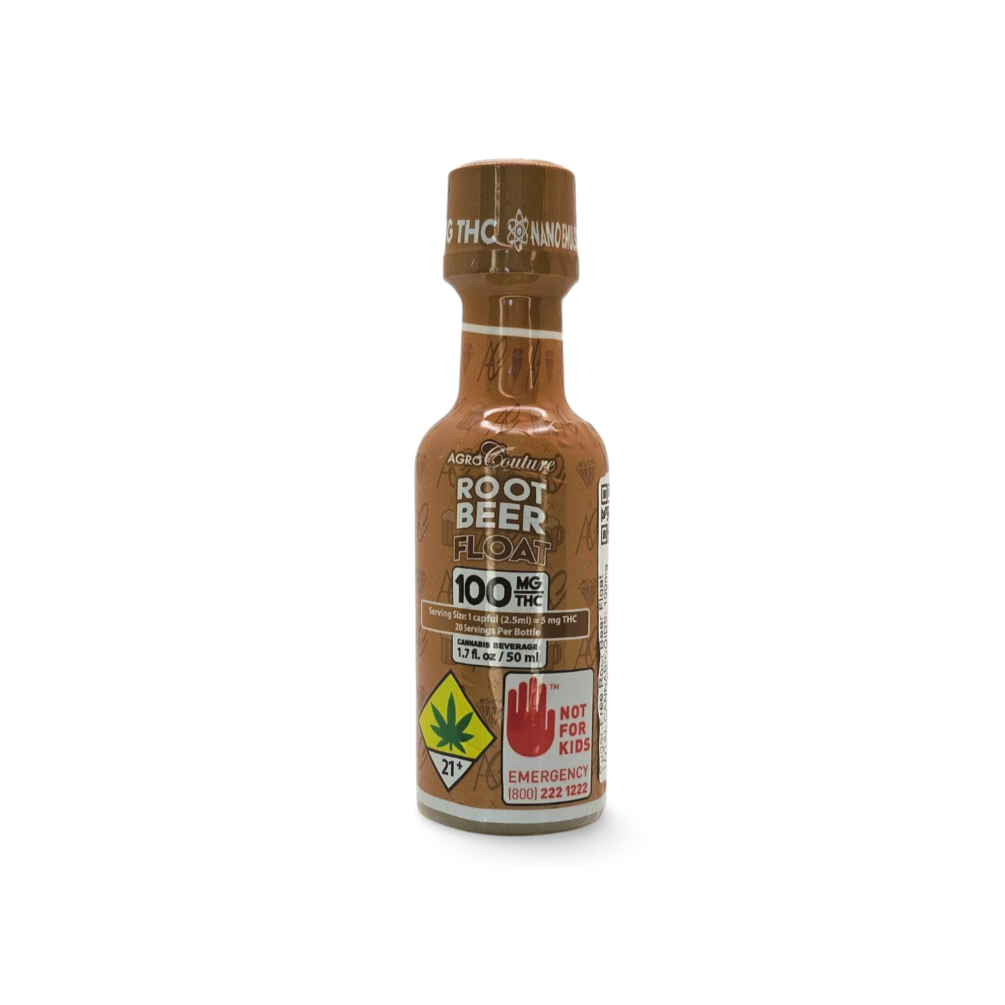 Photograph of product: Agro - Root Beer Sugar Free - 100mg Liquid Edible - 1.7oz